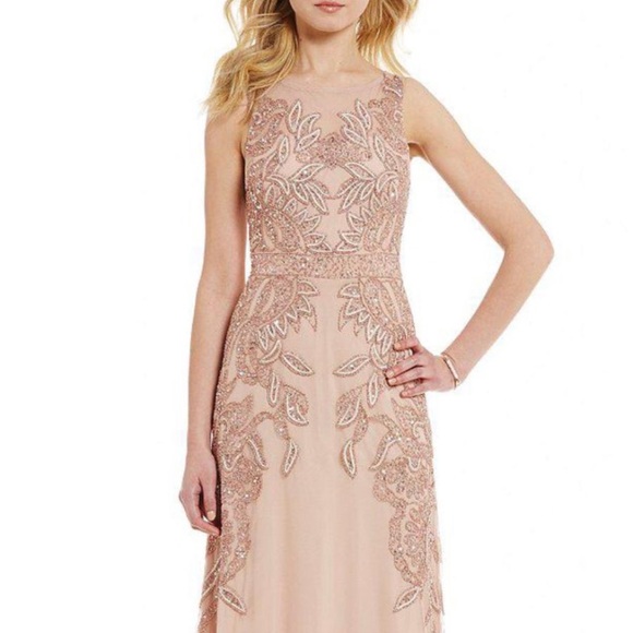 Adrianna-Papell PLUS size beaded sleeveless long gown - Picture 6 of 15